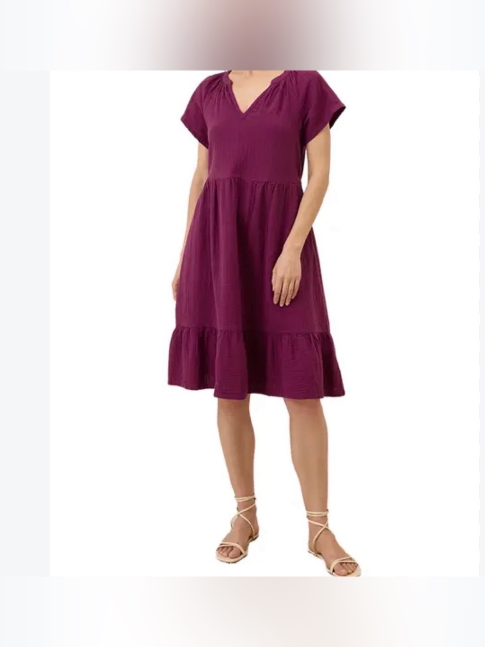 NWOT PACT Women XXL Sangria Midi Dress Coastal Double Gauze Organic Cotton Boho